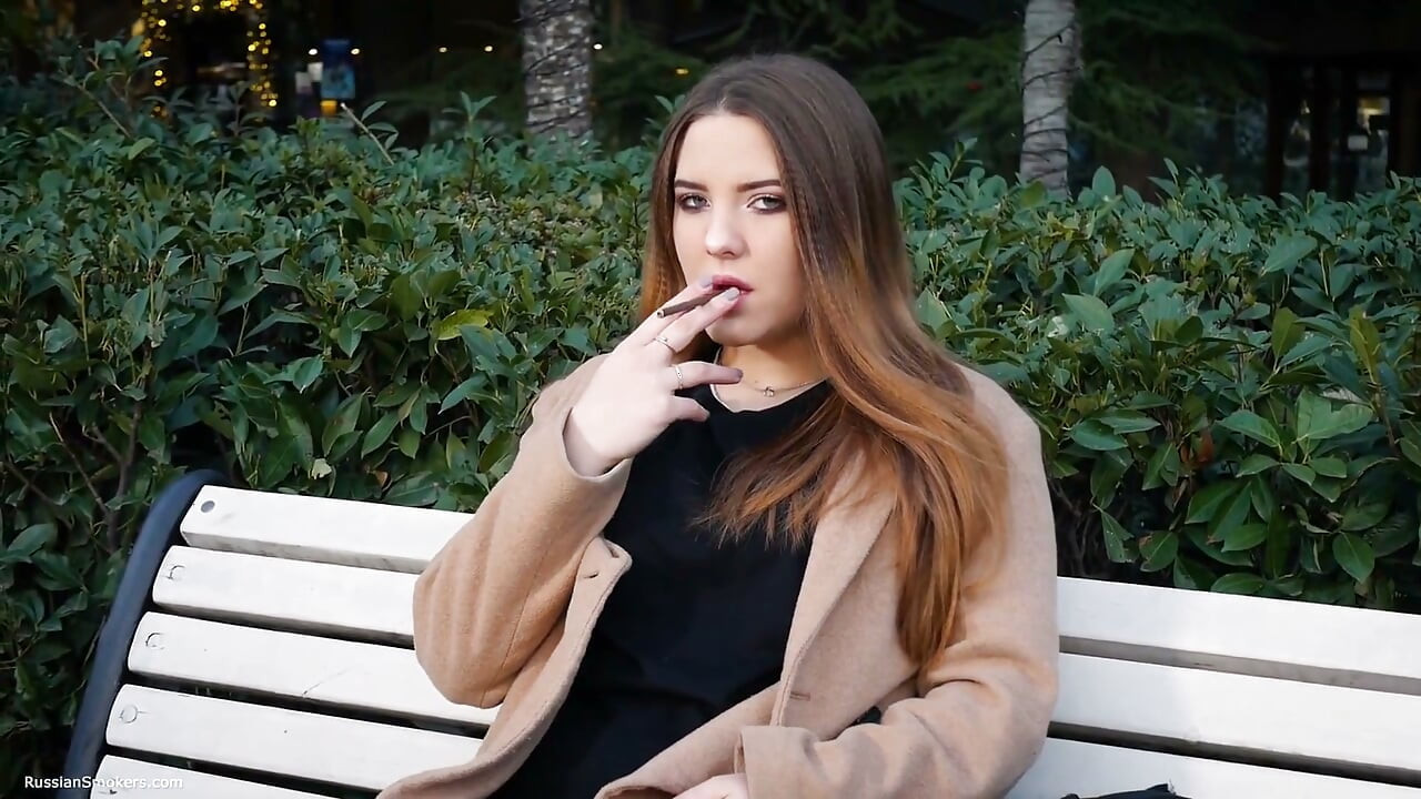 Russian Girl Spends Her Lunch Break Smoking 1 Cigs