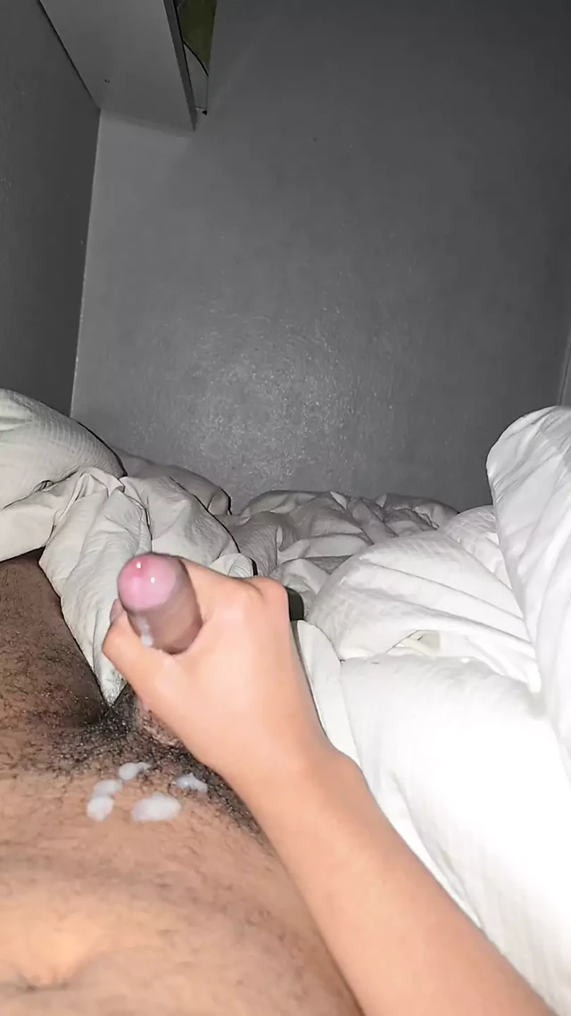 Holding in my cum to practice but then later I burst out yummy cum