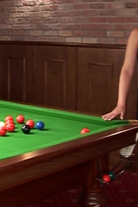 Stunning babe gets banged on the pool table