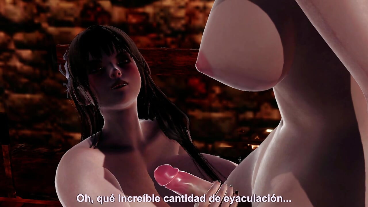 3D ANIMATION - menina com pênis enorme sendo shoaled por suas duas amantes BDSM papel + 18 hentai 3D