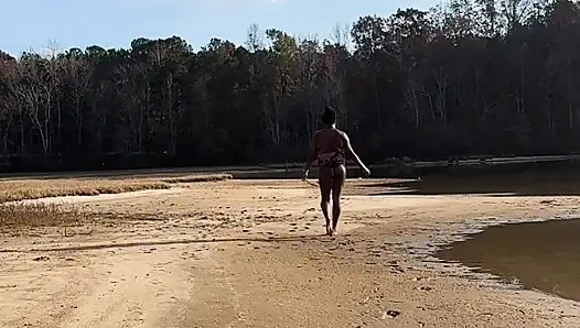 EBONY COUGAR ENJOYING THE SUN IN SWIMSUIT!