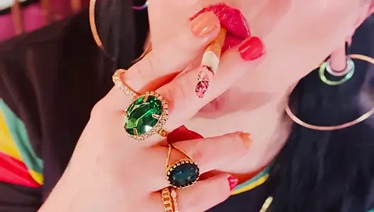 British Mom Tina Snua Double Pumping A Cigarette - Smoking Smoker Smokes OMI OME Drifting