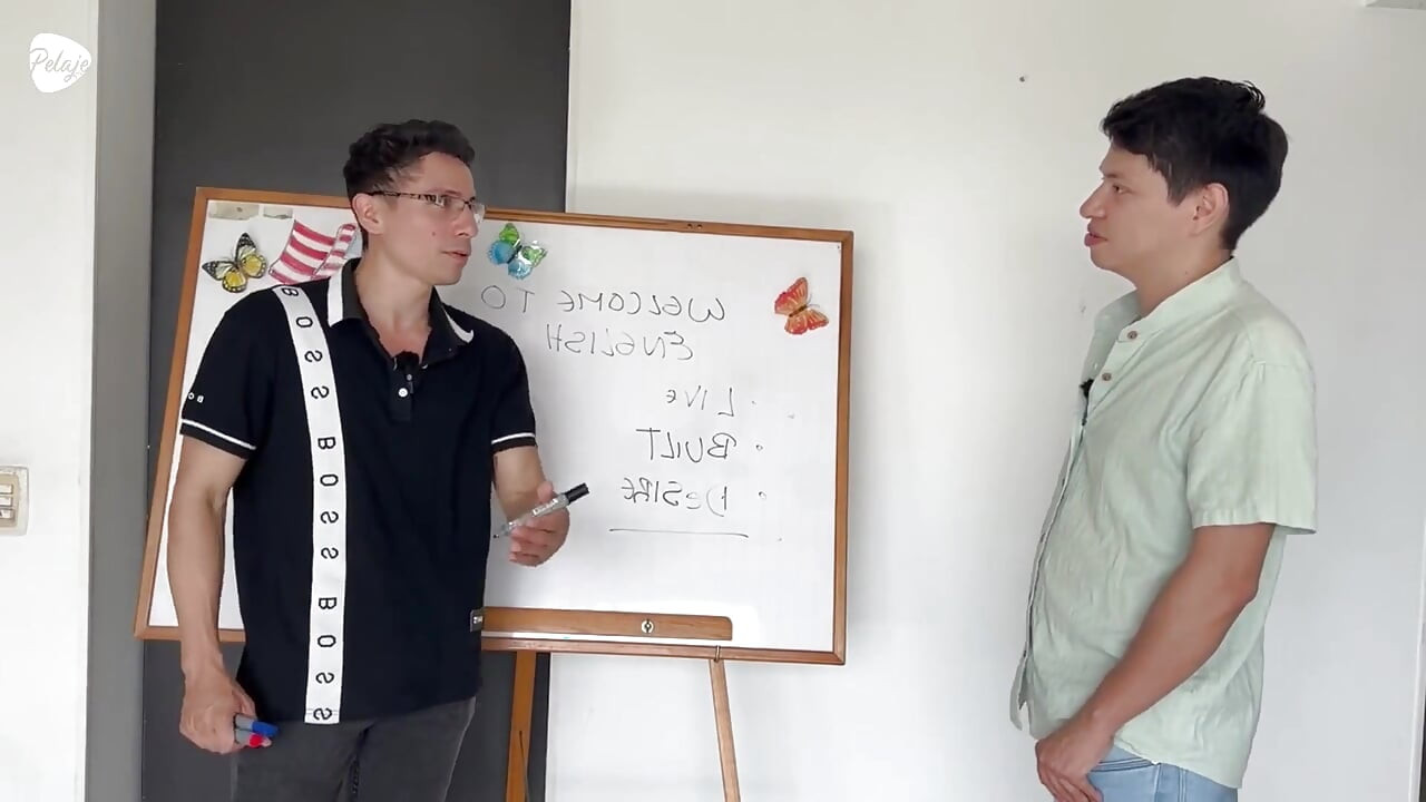 I'm Late to Class Because I Sucked Dicks in the College Bathroom, and to Make It up to My Teacher, I Let Him Fuck My Ass.