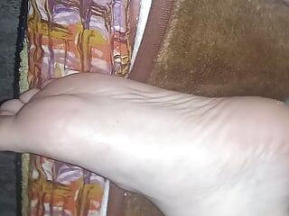 Dirty feet covered in cum