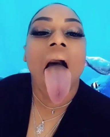 Fetish deep throat long tongue for a BBC
