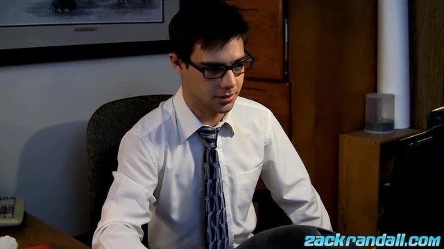 Office jock Zack Randall cums after fleshlight fucking solo
