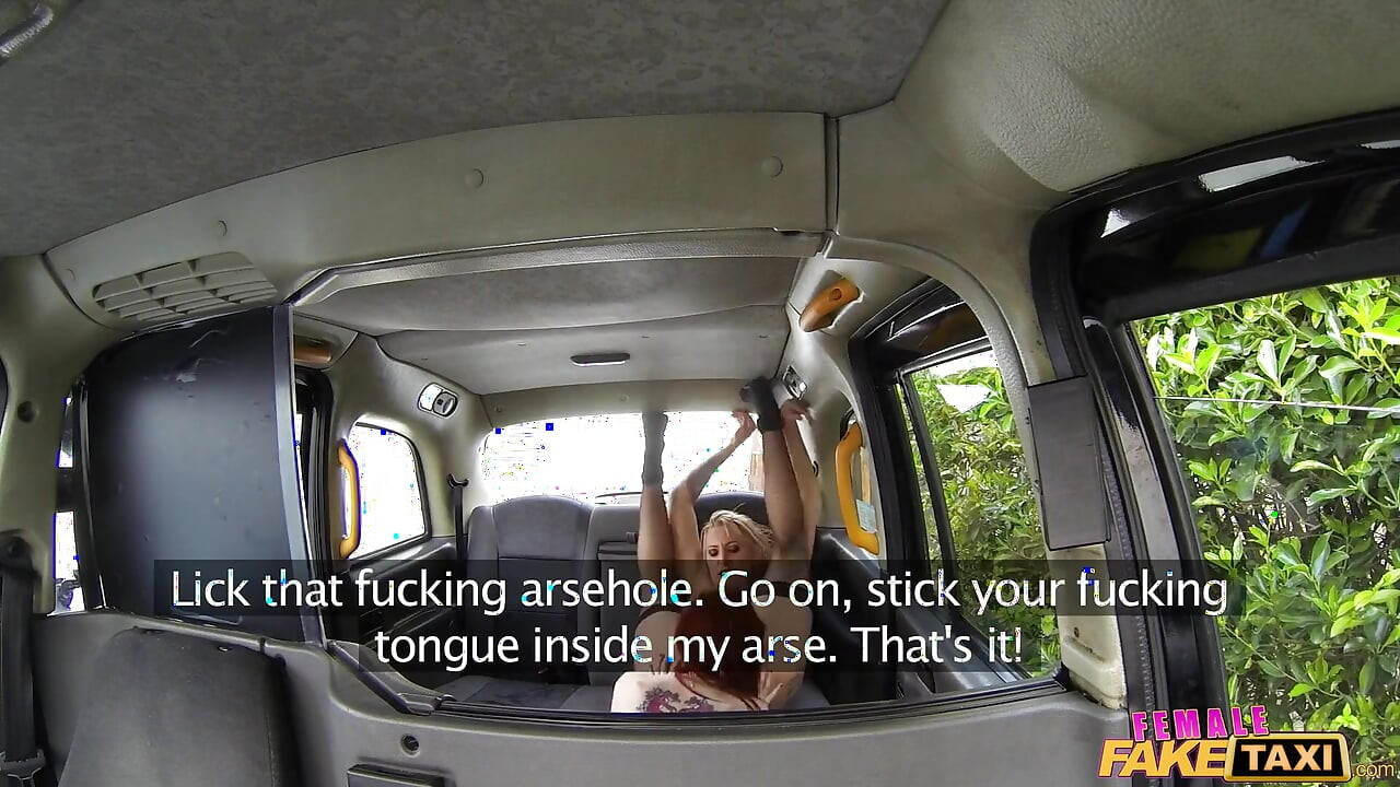 Female Fake Taxi - Blonde Lesbian Cab Driver Dominates Tattooed Redhead