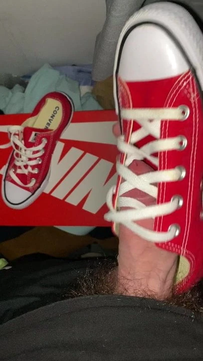 Making my cock hard with her chucks