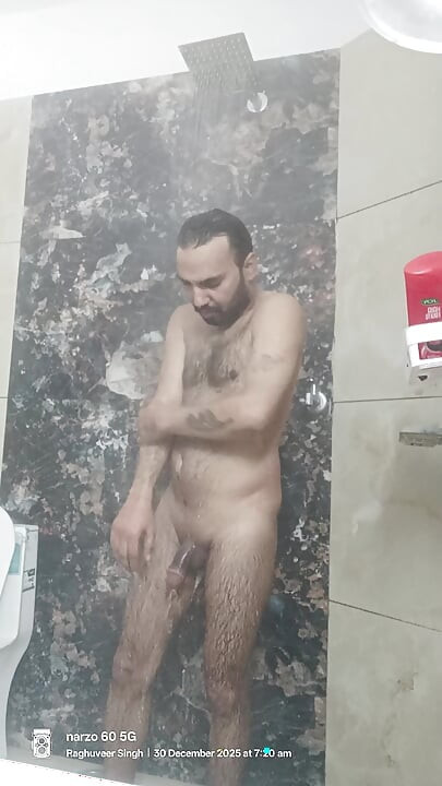 Indian Rajasthani desi man enjoy shower and masterbation show with neighbour police officer uncle daddy pakistani daddy teacher