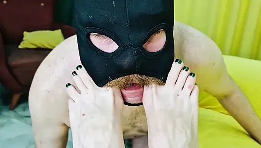 Amazing foot fetish. The slave kisses and licks my feet, sucks my toes.