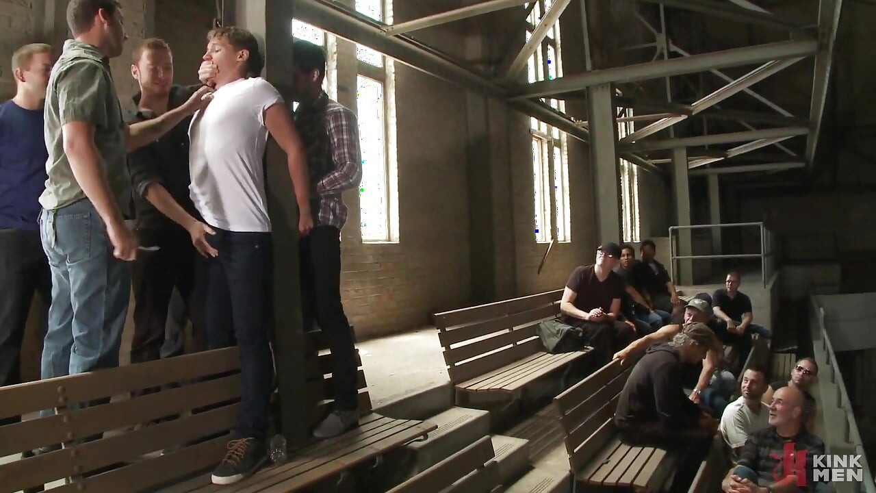 Hazing the Brand New Boy in Front of a Crowd - CMNM Style