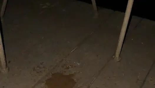 Wife pissing outside