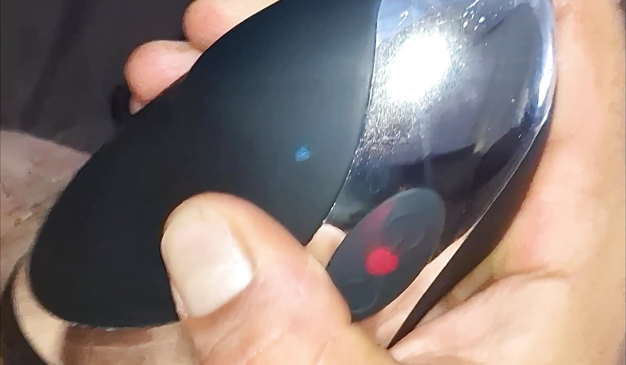 big ejaculation with the help of hand and toy