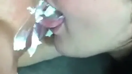 Emo lesbians licking cream