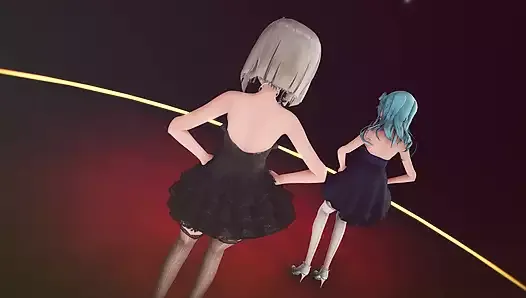 MMD R-18, anime, des filles dansent sexy (clip 1)