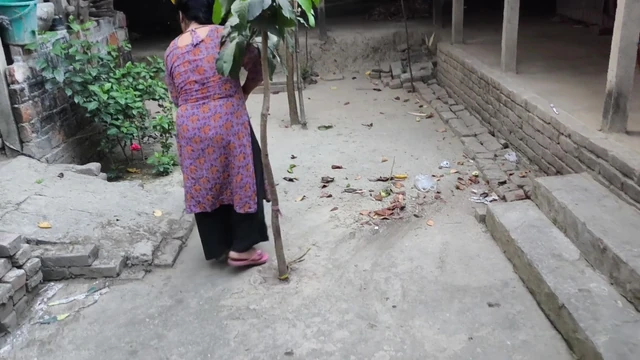 My aunty was cleaning the yard. But I hugged him, put him in my aunty ass, and started fucking him anal