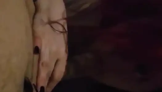 Chubby MILF Sucks a Fat Cock and Drools All Over It