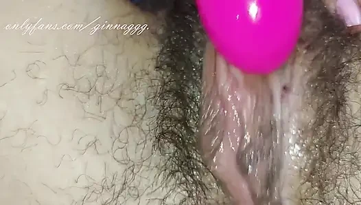 Wet Hairy Pussy Masturbating with Vibrator Close up Amateur Russian Model MILF Ginnagg