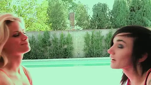Crazy young lesbians scissoring