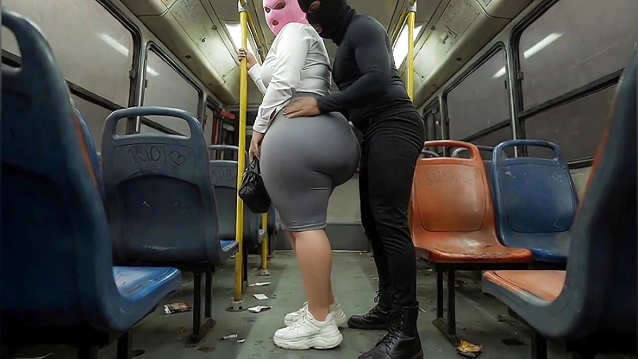 "Masked Secretary BBW Gets Ass Pressed on Crowded Public Bus"