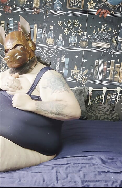 BHM in Dog Mask Fucking my own ass Cum Everywhere