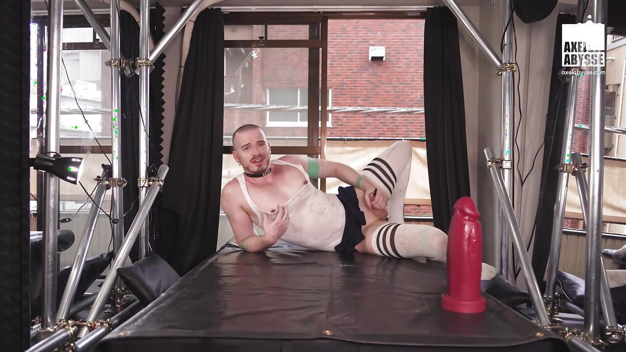 Deviant Axel Abysse Rides The Biggest And Fattest Dildo With His Prolapsed Ass