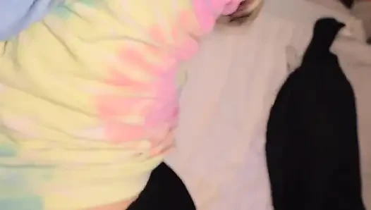 Housewife Gagging on Cock Upside Down, Sucking at the Edge of the Bed, &amp; Hot Cum on Tongue!