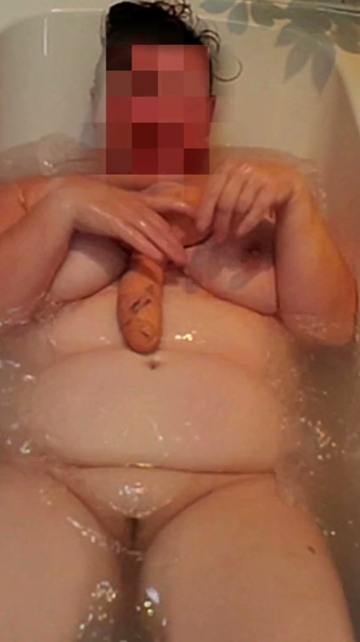 Big Tit BBW Milf Fucking With A Large Dildo In The Bath | Clip 1