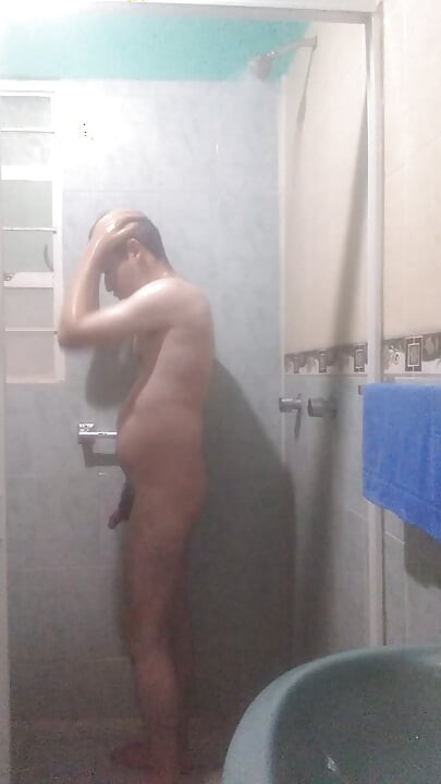 Man in the shower