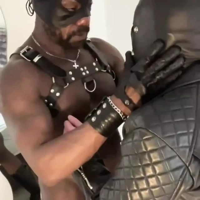 Leather Interracial Intense BDSM Clips