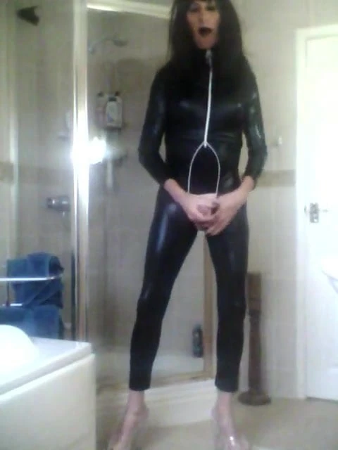 More PVC cat suit fun part2