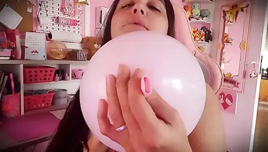 Geschwollene backen blasen auf dem ballon - bunny Looner