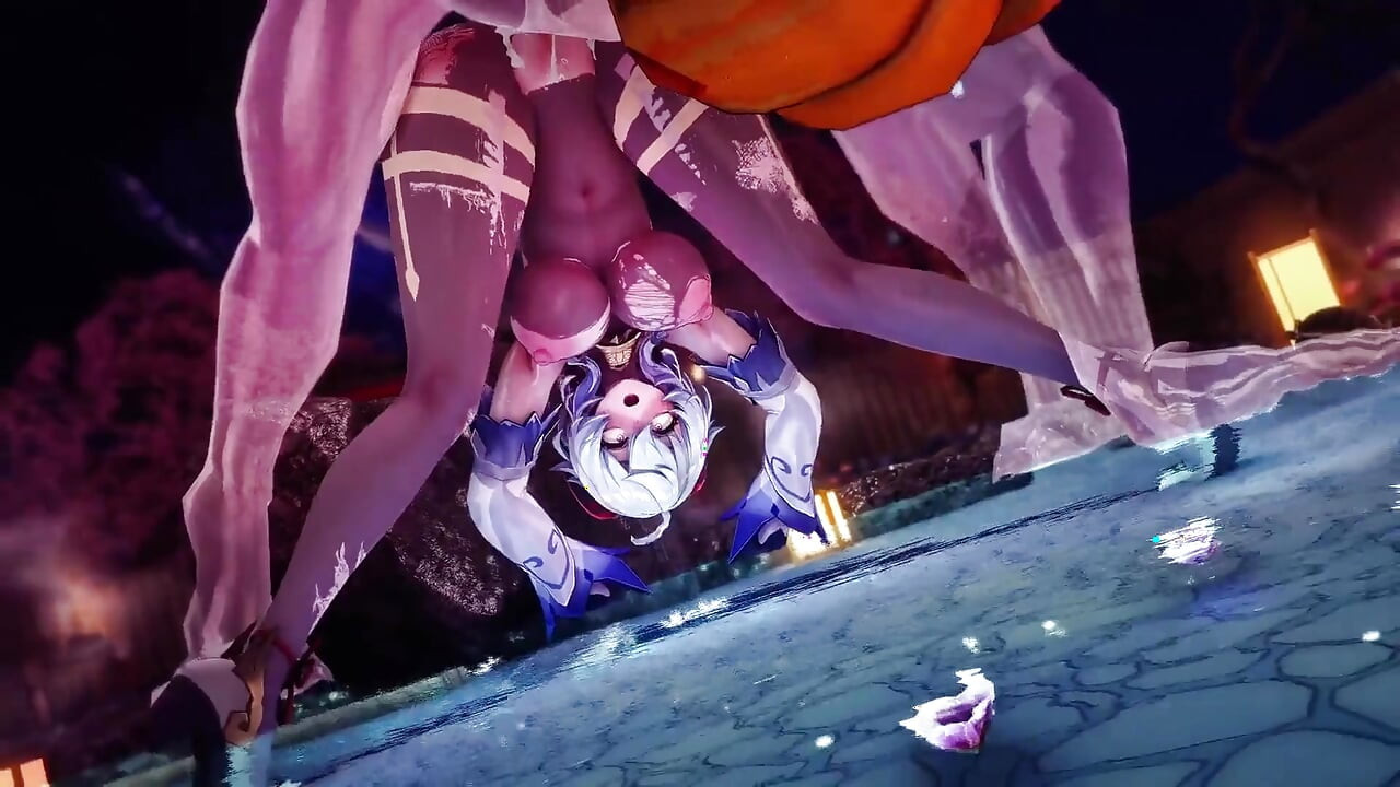 Genshin Impact - gorąca wiosna potwór jebanie napalony Ganyu - Animacje Hentai 3D