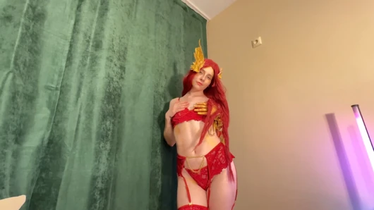 Pyra flame pixie seduction - rote dessous necken zum feurigen ritt