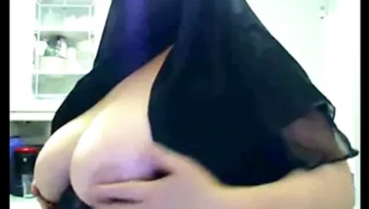 Hijab webcam grandes tetas show- árabe puta