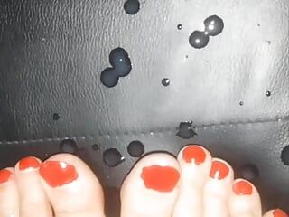 I got a bit excited after I painted my toe nails and just had to paint them  with cum  to top them off