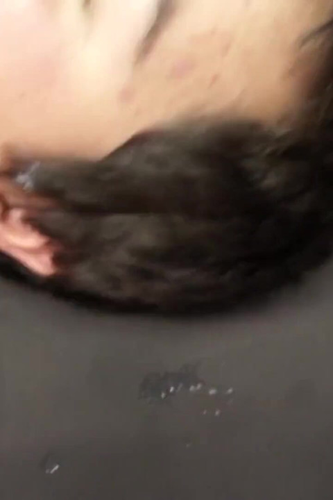 Skinny boy gets cum allover ass after a hard fuck by a huge cock