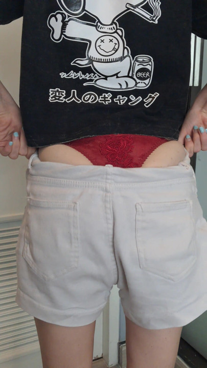 Does my bum look good in red panties