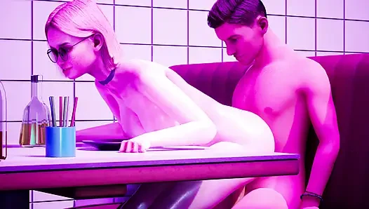 Hot teen fucked at vintage cafe 3D HENTAI