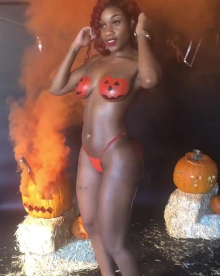 Happy Halloween Beautiful Ebony Shaking (No Sound)