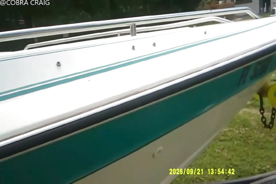 9-21-26 COBRAS BUFFING OUT THE RED NECK BOAT POOL AND DISCUSSING A CLEAR COAT FOREASY MAINTENANCE.
