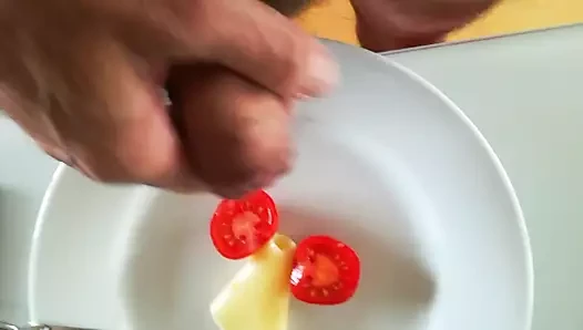 yemek üzerine boşalmak