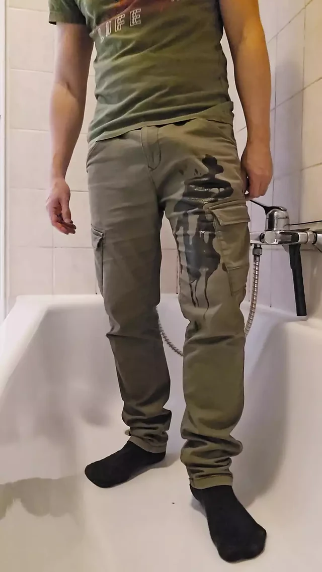pissing my pants and all over me