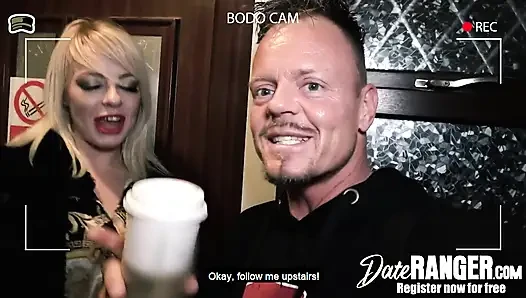 April Paisley enjoys her one night stand with bodo by sucking and pounding his dick!