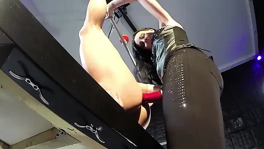 Anal fucked with the red rubber cock (GoPro)