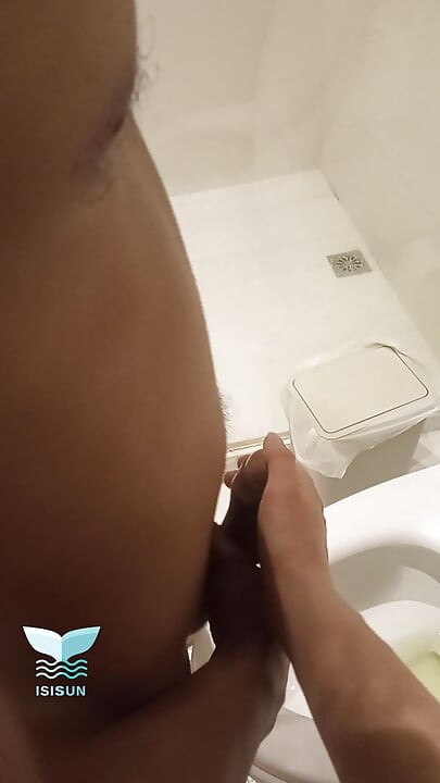 I fuck my stepsister in the bathroom of the estate while everyone is outside in the pool