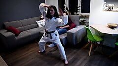 Karate foot smother and domination