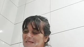 Mega cum Stepmother fucked in bathroom