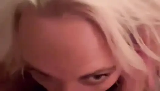 Horny hot wife sloppy head swallows big load