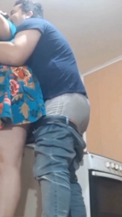 Stepmom gets caught in the kitchen and ends up fucking hard. | Clip 1